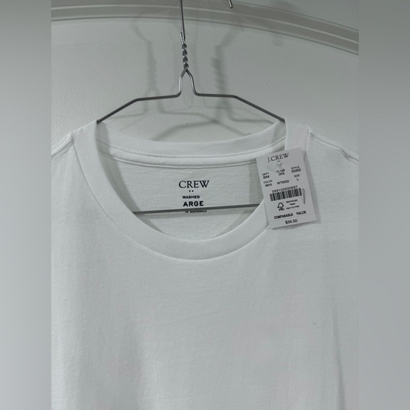 J.Crew Men’s Washed Cotton White Crewneck T-Shirt Size Large NWT Classic Fit - Picture 6 of 10